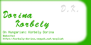 dorina korbely business card